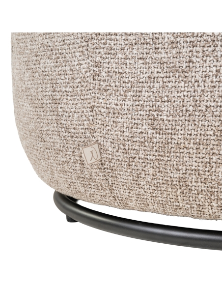 Round Swivel Bouclé Armchair Brown Cayenne KAYA