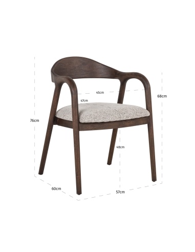 Chaise de Salle à Manger Bois Massif Moka MIHARA