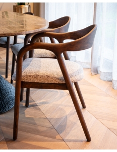 Cadeira de Sala de Jantar em Madeira Maciça Moka MIHARA 2