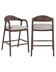 Tabouret de Comptoir Bois Massif Coloris Moka MIHARA