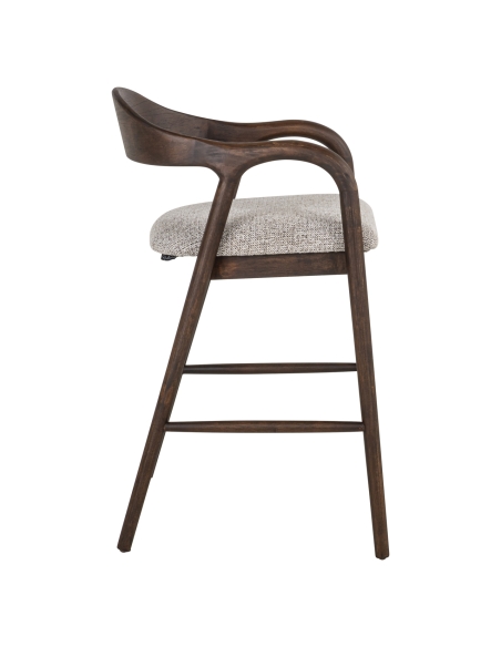 Tabouret de Comptoir Bois Massif Coloris Moka MIHARA