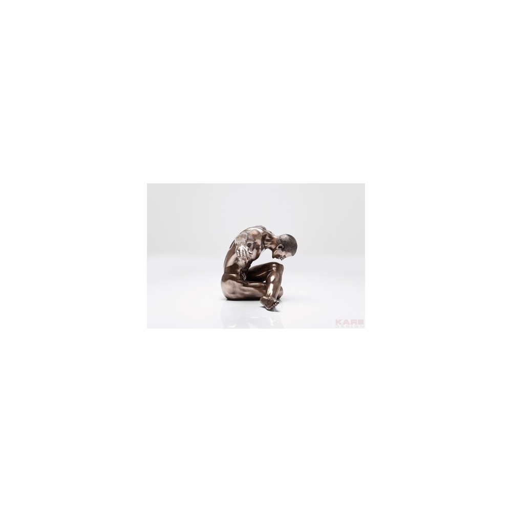 Athlet-Statue-Mann sitzender Aspekt Bronze 137cm Kare design - 6