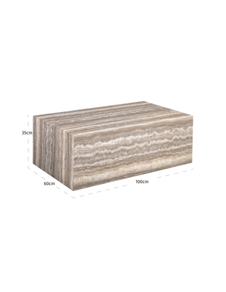 Grey Natural Marble Block Coffee Table DENIZLY
