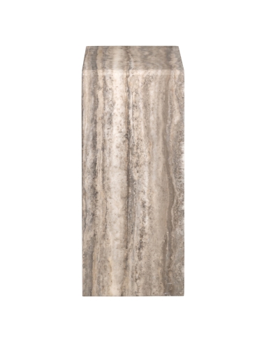 Grey Natural Marble C-Shaped Side Table DENIZLY