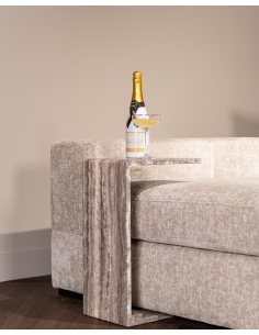 Mesa de Apoio em C Mármore Natural Cinzento DENIZLY 2