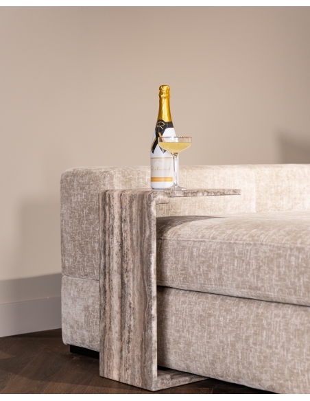 Table d'Appoint en C Marbre Naturel Gris DENIZLY