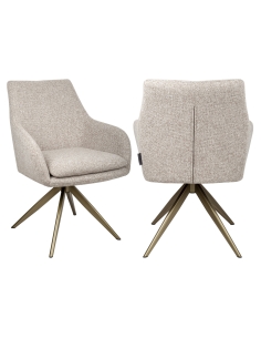 Chaise Pivotante en Tissu Brun Cayenne LISONNE