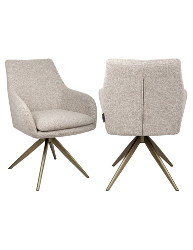 Chaise Pivotante en Tissu Brun Cayenne LISONNE