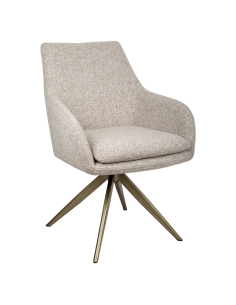 Chaise Pivotante en Tissu Brun Cayenne LISONNE 2