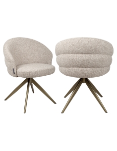 Sedia girevole rotonda bouclé marrone Cayenne ZENDAYA