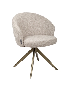 Sedia girevole rotonda bouclé marrone Cayenne ZENDAYA 2
