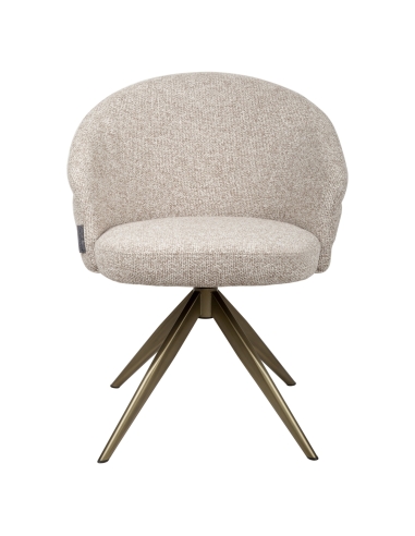 Round Swivel Chair in Brown Cayenne Bouclé ZENDAYA