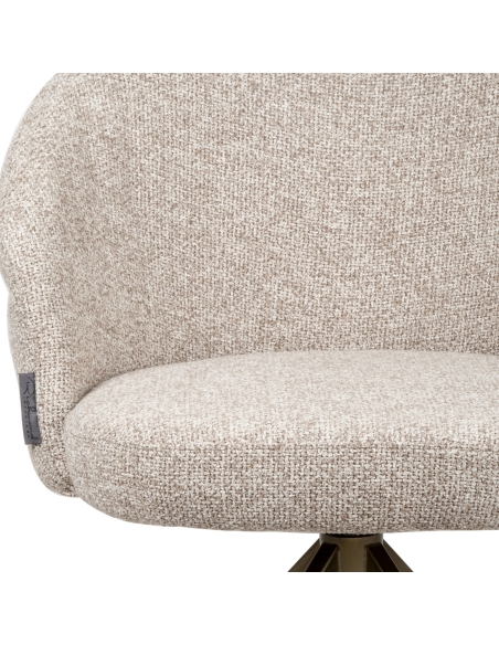 Round Swivel Chair in Brown Cayenne Bouclé ZENDAYA
