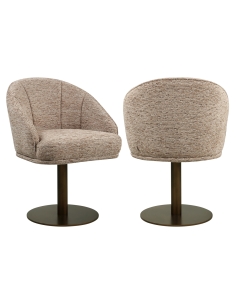 Chaise Pivotante Cannelée Coloris Moka BEVERLY