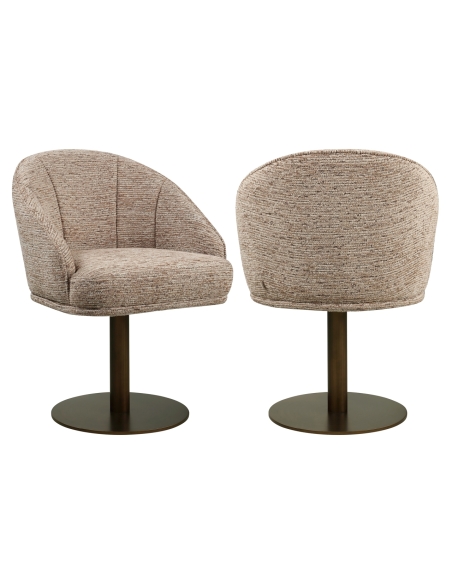Chaise Pivotante Cannelée Coloris Moka BEVERLY