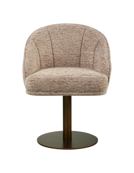 Chaise Pivotante Cannelée Coloris Moka BEVERLY