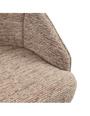 Chaise Pivotante Cannelée Coloris Moka BEVERLY
