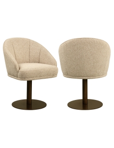 Chaise Pivotante Cannelée Coloris Naturel BEVERLY
