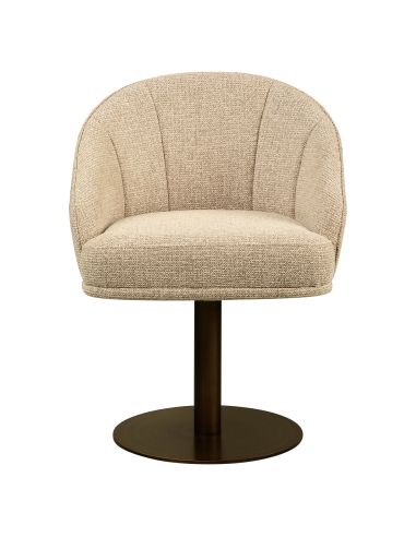 Chaise Pivotante Cannelée Coloris Naturel BEVERLY