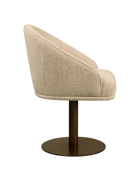 Drehbarer Stuhl mit Rillenstruktur, Naturfarbe BEVERLY