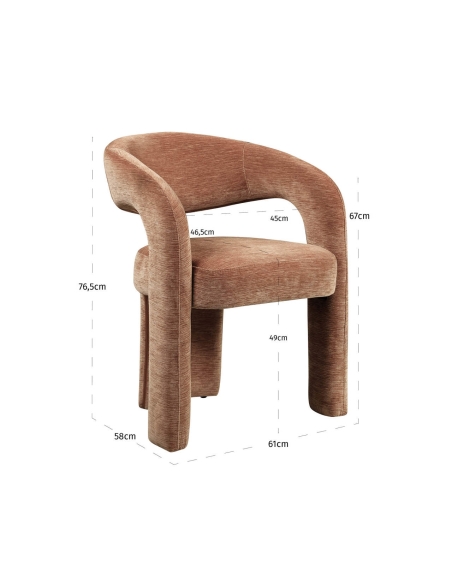 Chaise de Salle à Manger Velours Terracotta SOHO