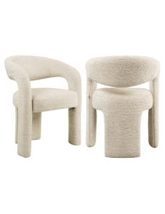 Sedia da pranzo bouclé colore naturale SOHO