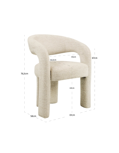 Chaise de Salle à Manger Bouclé Coloris Naturel SOHO