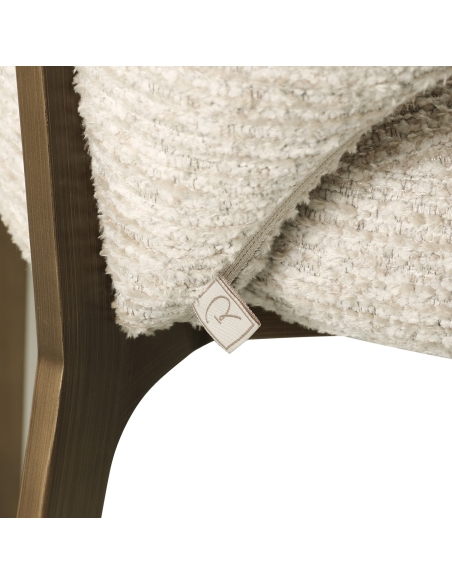 Silla de comedor de tela color natural KENZI