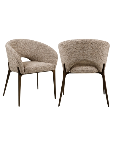 Chaise de Salle à Manger Tissu Coloris Moka KENZI