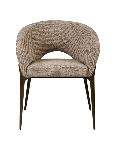 Silla de comedor de tela color moka KENZI