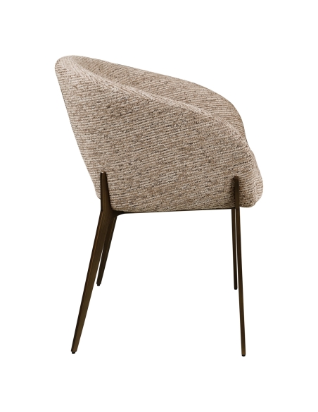 Moka-Coloured Fabric Dining Chair KENZI