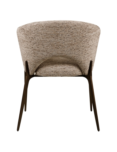 Moka-Coloured Fabric Dining Chair KENZI