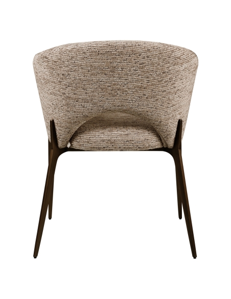 Silla de comedor de tela color moka KENZI