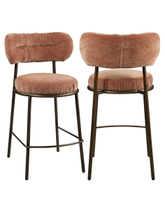 Tabouret de Comptoir Velours Terracotta ENCANTO