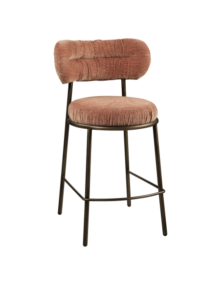 Barhocker aus Samt Terrakotta ENCANTO