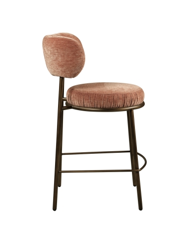 Tabouret de Comptoir Velours Terracotta ENCANTO