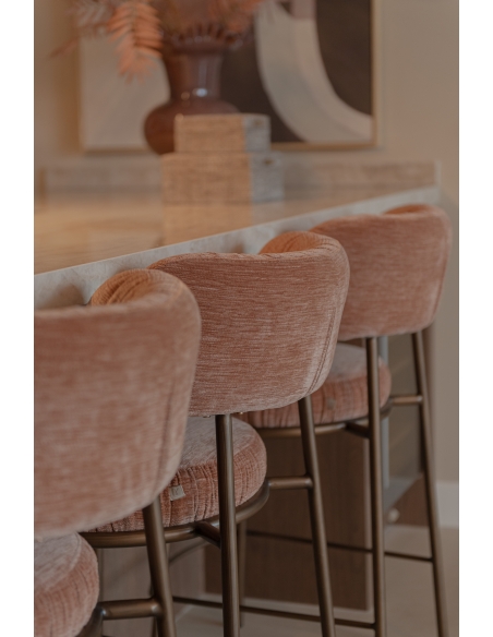 Barhocker aus Samt Terrakotta ENCANTO