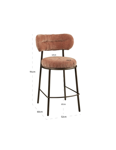 Barhocker aus Samt Terrakotta ENCANTO