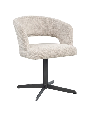 Silla de comedor de tela natural BLANCA
