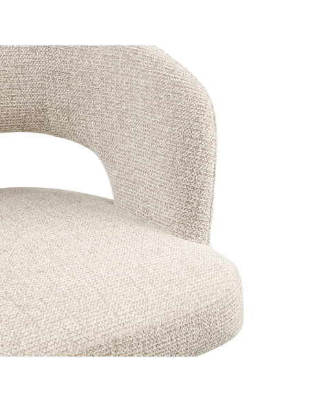 Silla de comedor de tela natural BLANCA
