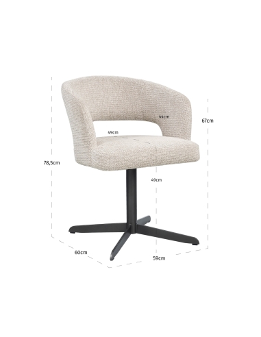 Silla de comedor de tela natural BLANCA