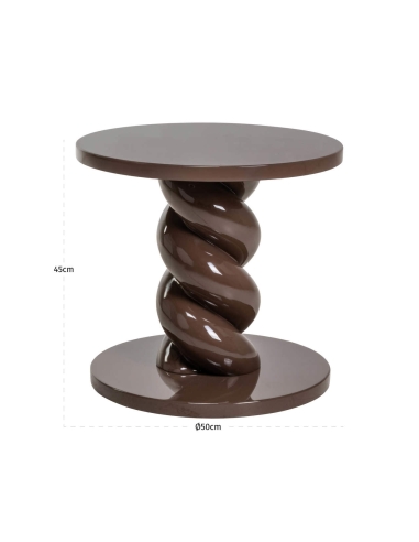 Mesa de Apoio em Espiral Resina Chestnut COCO