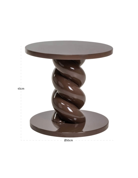 Bijzettafel in spiraalvorm van hars Chestnut COCO