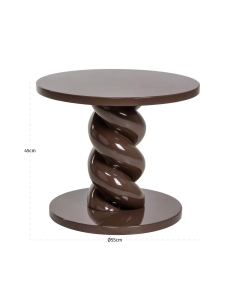 Table d'Appoint en Spirale Résine Chestnut CELESTE 2