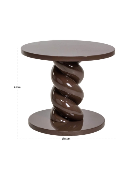 Mesa auxiliar en espiral de resina Chestnut CELESTE