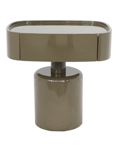 Oval Design Bedside Table Sage Clay Green