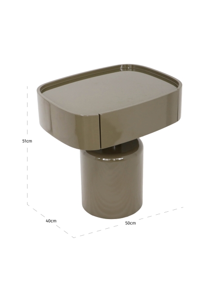 Comodino di Design Ovale Verde Argilla SAGE