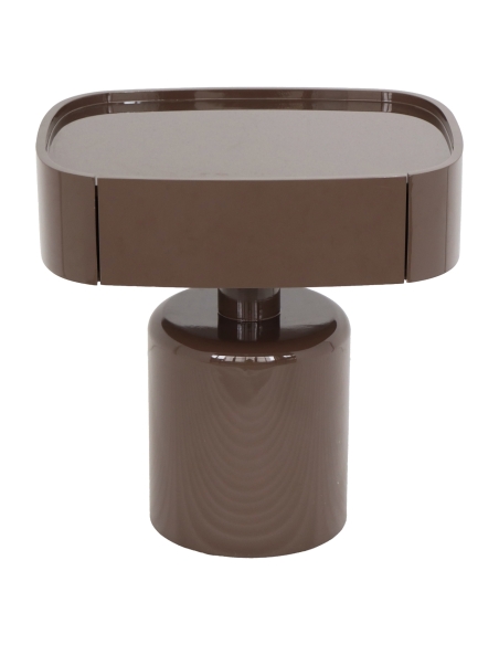 Comodino di Design Ovale Laccato Castagna ROMEE