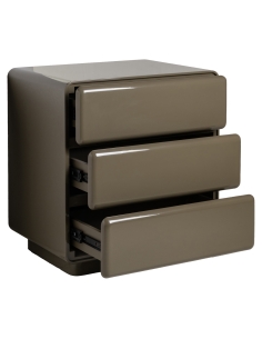 3-Drawer Clay Green Lacquered Bedside Table DEMY 2