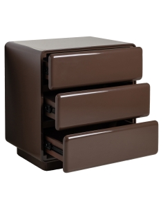 Mesa de Cabeceira 3 Gavetas Lacada Castanha DEMY 2